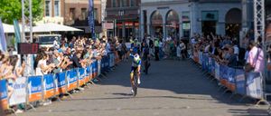 A casual Athlete celebrating his finish
