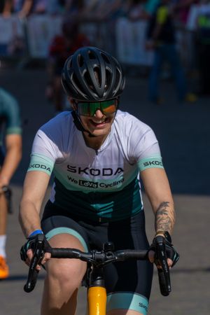 An athlete from Aachen smiling towards the camera